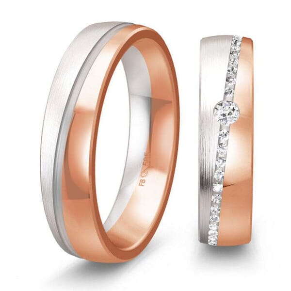 Gifteringer fra Breuning i hvitt&rødt gull 14 kt, 5.5 mm. INSPIRATION 6 - 4804259